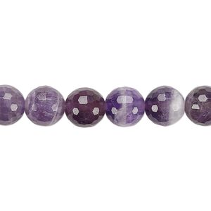 Banded amethyst 1pkg1, faceted round bead natural 8 inch 8mm