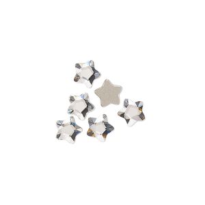 Flat back 6pk crystal foil back, Crystal Passions® 6mm star flower 3754