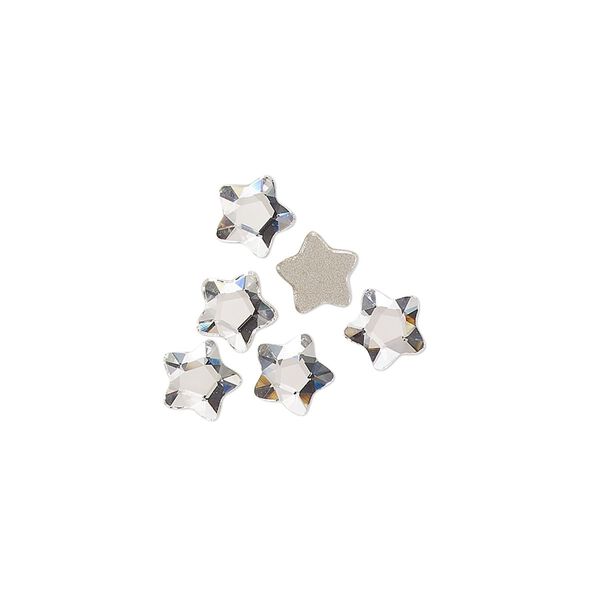 Flat back 6pk crystal foil back, Crystal Passions® 6mm star flower 3754 image number 0