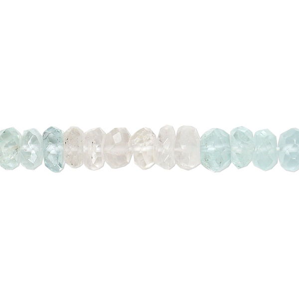 Bead, multi-beryl (natural / heated), 6x3mm-7x4mm hand-cut faceted rondelle, B grade, Mohs hardness 7-1/2 to 8. Sold per 15" to 16" strand. image number 0