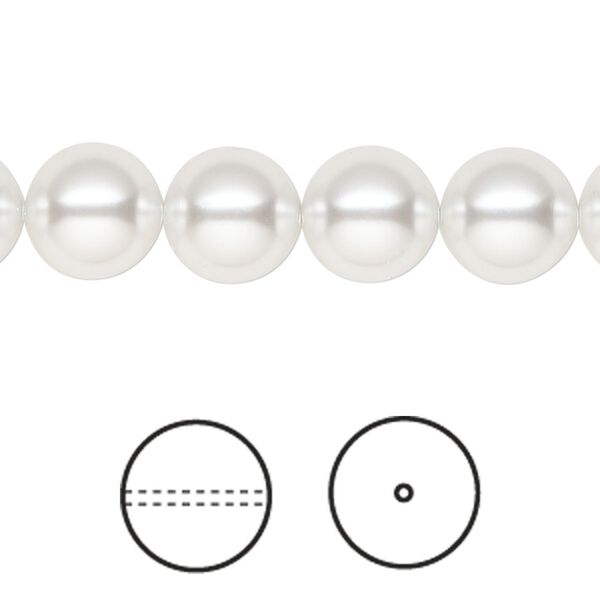 Pearl 25pk moonlight, Crystal Passions® 10mm round 5810 image number 0