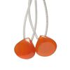 Carnelian 1pkg2, hand-cut top-drilled puffed teardrop bead 14x14mm image number 0