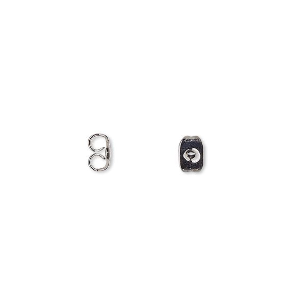 Earnut, gunmetal-plated brass, 5.5x4mm square. Sold per pkg of 50 pairs. image number 0