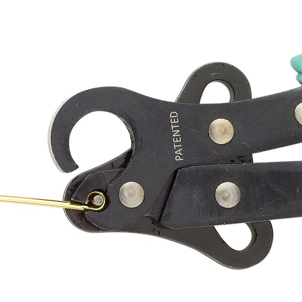 Pliers, Vintaj® Bead Smith®, 1-step looper, steel and rubber, teal, creates 1.5mm loop (inside diameter), 5 inches. Sold individually. image number 1