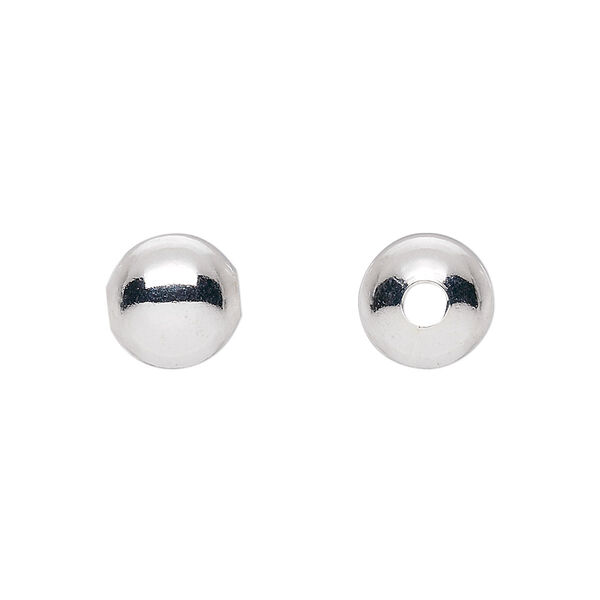 Bead, silver-plated brass, 10mm round. Sold per pkg of 100. image number 0