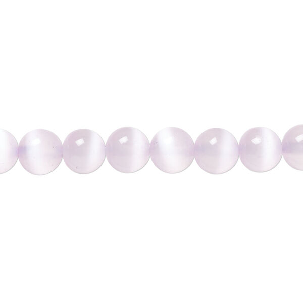 Bead, selenite (dyed / coated), pkg/16 inches, 6mm round, B+ grade, purple. image number 0