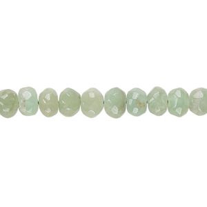 Green chalcedony 1pkg1, hand-cut faceted rondelle bead 14 inch 5x4mm-7x5mm