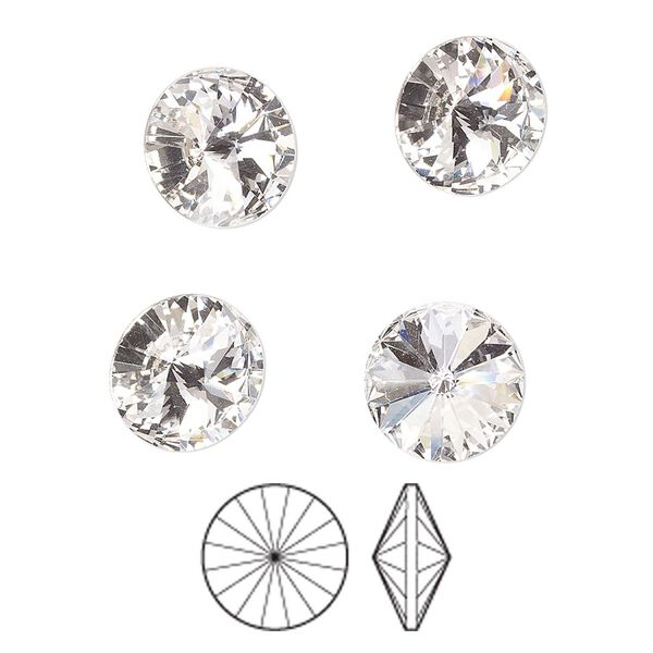 Chaton 144pk crystal foil back, Preciosa MAXIMA Czech crystal rhinestone 10.54-10.91mm rivoli SS47 image number 0