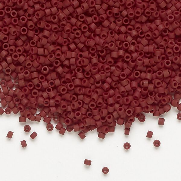 Seed bead, Delica®, glass, pkg/7.5g, #11 round, opaque matte currant (DB-1584). image number 0
