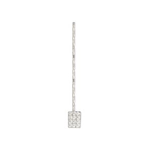 Paddle pin, cubic zirconia and rhodium-plated sterling silver, clear, 1-inch diamond-cut twisted with 5x4mm rectangle, 22 gauge. Sold individually.
