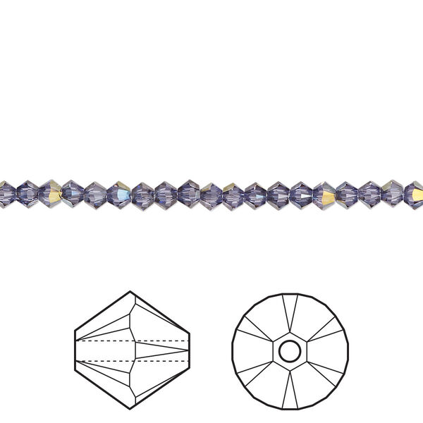 Bead 144pk tanzanite starlight, Crystal Passions® 3mm bicone 5328 image number 0