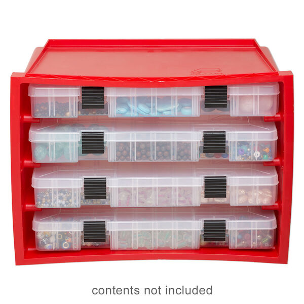 Organizer, Plano® StowAway®, plastic, red / clear / black, 9-1/2 x 15-1/2 x 11-1/4 inches. Sold individually. image number 0