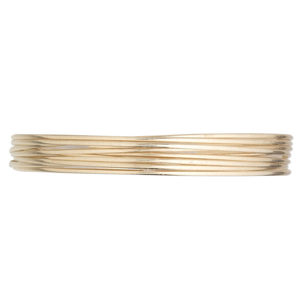 Wire, 12Kt gold-filled, half-hard, half-round, 20 gauge. Sold per pkg of 5 feet. image number 0