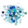 Mother-of-pearl shell 1pkg4oz, puffed flat round bead mix multi-blue 13-16mm image number 1