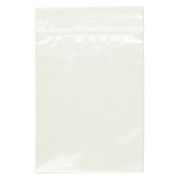 Bag, Tite-Lip™, plastic, clear, 3x4-inch top zip. Sold per pkg of 100. image number 1