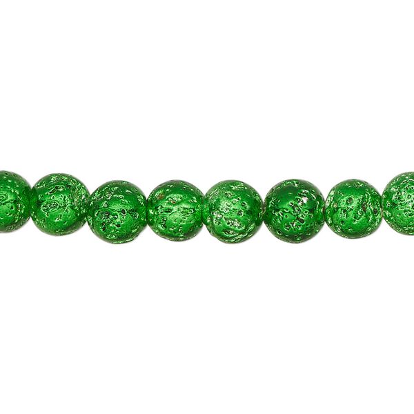 Lava rock 1pkg1, electrocoated round bead 15.5-16 inch 6-7mm image number 0