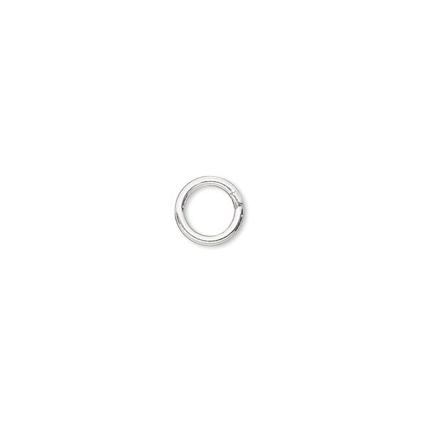 Jump ring, sterling silver-filled, 7mm soldered round, 5.1mm inside diameter, 18 gauge. Sold per pkg of 100. image number 0