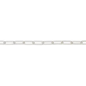 Chain 1pkg1 sterling silver paperclip, 2.6mm, 5 foot unfinished