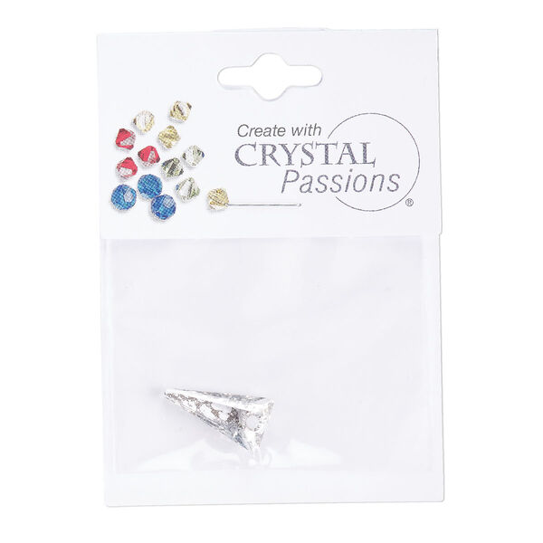 Drop 1pk crystal silver patina foil back, Crystal Passions® 18x10mm pendant spike 6480 image number 0