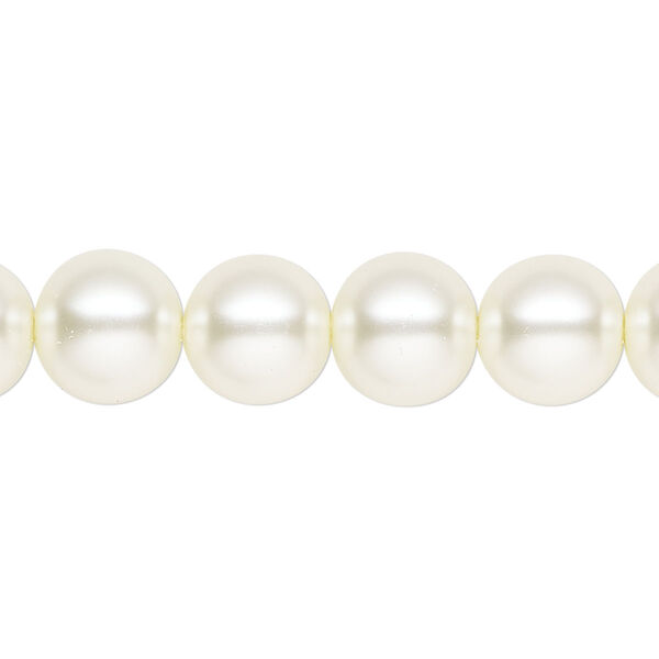 Pearl 2pk cream, Celestial Crystal® 10mm round 15.5-16 inch image number 0
