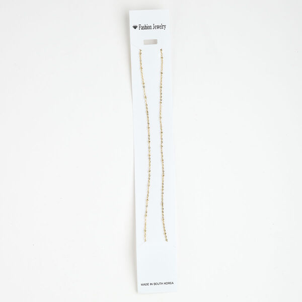 Brass 1pkg1, cable chain 18 inches / 2 inch extender chain 1.5mm / 2mm rondelle, gold-finished image number 0