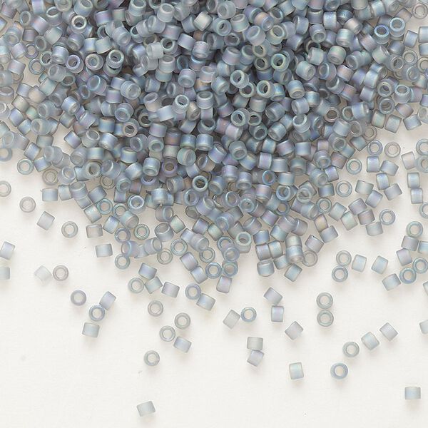 Seed bead, Delica®, glass, pkg/50g, #11 round, translucent matte rainbow grey (DB-0863). image number 0