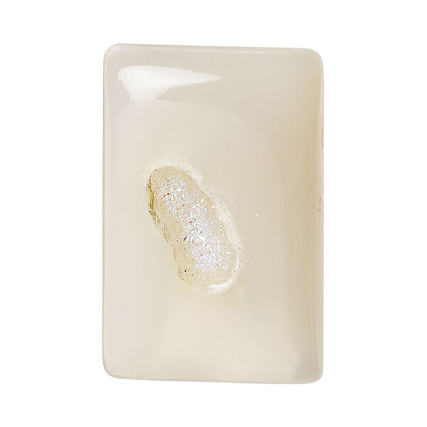 Druzy agate 1pkg1, hand-cut non-calibrated dichroic rectangle cab C grade, 35x23mm-39x26mm image number 0