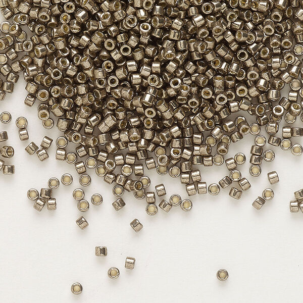 Seed bead, Delica®, glass, pkg/50g, #11 round, Duracoat® opaque galvanized pewter (DB-1852). image number 0
