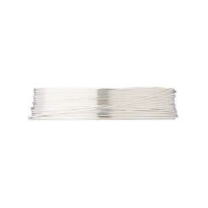 Wire, fine silver, half-hard, round, 28 gauge. Sold per pkg of 5 feet.