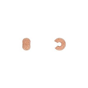 Crimp cover, copper-plated brass, 5mm stardust round. Sold per pkg of 100.