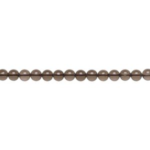 Smoky quartz 1pkg1, round bead 15.5-16 inch 3mm