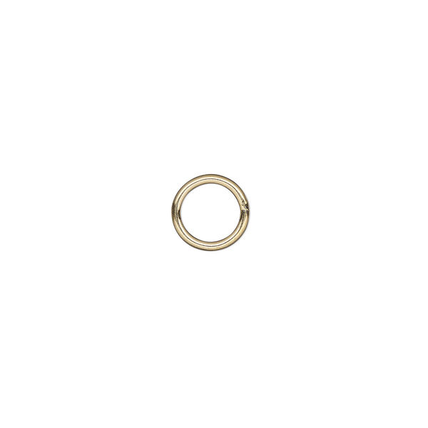 Jump ring, 14Kt gold-filled, 8mm soldered round, 5.9mm inside diameter, 18 gauge. Sold per pkg of 10. image number 0