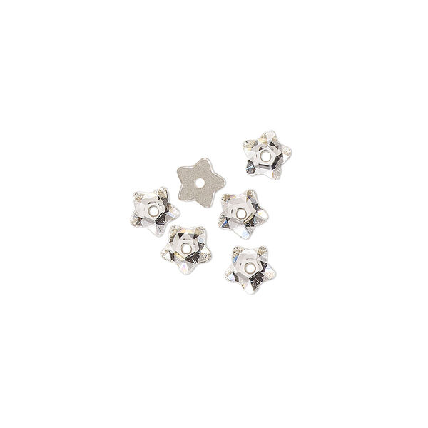 Bead 6pk crystal foil back, Crystal Passions® 5mm star flower 3754 image number 0
