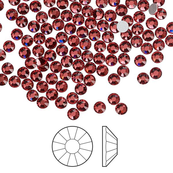 Flat back 144pk indian pink foil back, Preciosa Viva 12® Czech crystal rhinestone 3-3.2mm chaton rose round SS12 image number 0