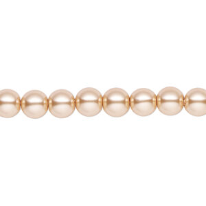 Pearl 2pk champagne, Celestial Crystal® 6mm round 15.5-16 inch