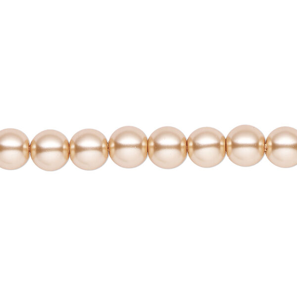 Pearl 2pk champagne, Celestial Crystal® 6mm round 15.5-16 inch image number 0