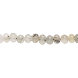 Black spotted quartz 1pkg1, hand-cut pebble bead natural 14 inch small