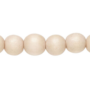 Bead 1pkg1, Taiwanese cheesewood (dyed / waxed), tan, 9-10 round, 15-1/2 to 16 inches.