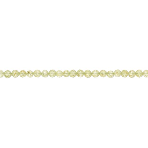 Peridot 1pkg1, hand-cut faceted round bead natural 12 inch 2mm image number 0