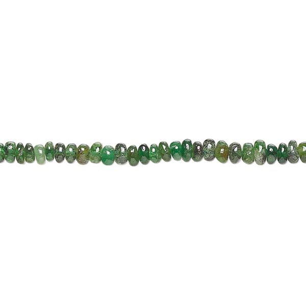 Tsavorite garnet 1pkg1, hand-cut rondelle bead natural 13 inch 3x1mm-3x2mm image number 0