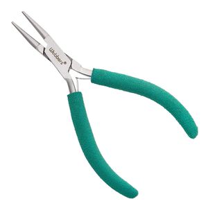 Pliers, Wubbers® Baby, round-nose, stainless steel and rubber, 4.75 inches.