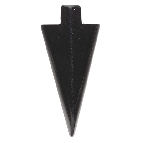 Focal, blackstone (dyed), 38x17mm-43x18mm arrowhead, B grade, Mohs hardness 6-1/2 to 7. Sold per pkg of 2. image number 0