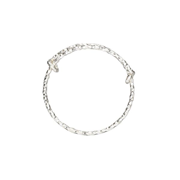 Ring, sterling silver, 1mm diamond-cut, adjustable from size 8 to 12. Sold individually. image number 0