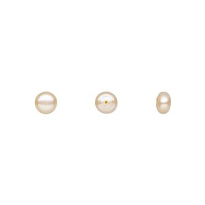 Pearl, White Lotus™, cultured freshwater, peach, 8mm half-drilled button, B grade, Mohs hardness 2-1/2 to 4. Sold per pair.