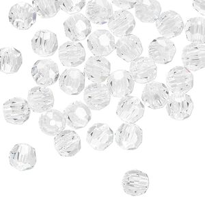 Bead 42pk clear, Asfour Crystal 6mm faceted round
