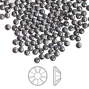 Flat back 1440pk light graphite foil back, Preciosa MAXIMA Czech crystal hotfix rhinestone 2.7-2.9mm chaton rose round SS10