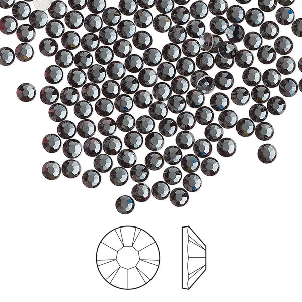 Flat back 1440pk light graphite foil back, Preciosa MAXIMA Czech crystal hotfix rhinestone 2.7-2.9mm chaton rose round SS10 image number 0