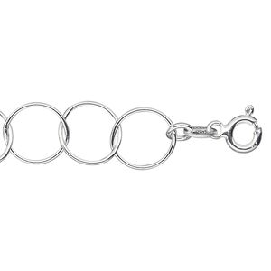 Chain 1pkg1 sterling silver cable, 11mm round / springring clasp, 20 inch