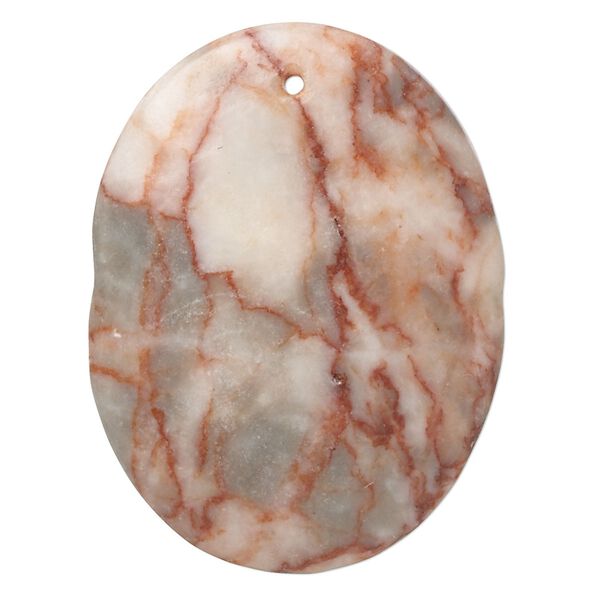 Redline marble 1pkg1, domed flat back oval focal 42x30mm-46x36mm image number 0