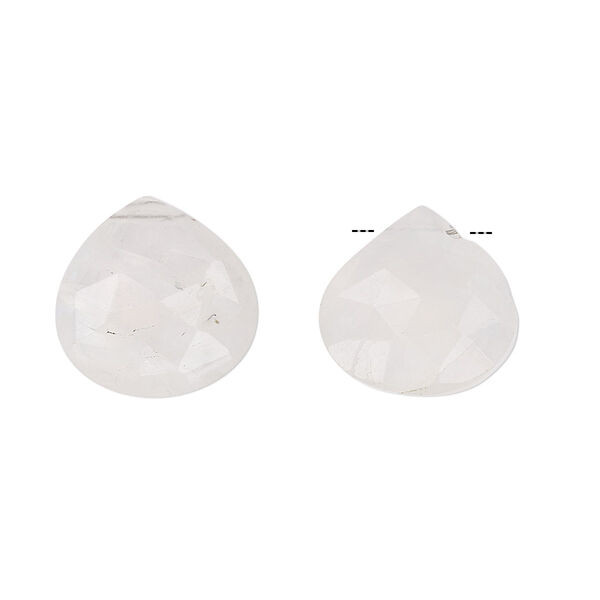 Bead, rainbow moonstone (natural), 15mm hand-cut top-drilled faceted puffed teardrop, B grade, Mohs hardness 6 to 6-1/2. Sold per pkg of 2. image number 0